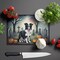 Edge Collections - 15" x 12" - Multicolor - Border Collie Halloween Glass Cutting Board - 1 Piece